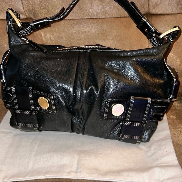 MICHAEL KORS Black Pebbled Leather Shoulder Bag
